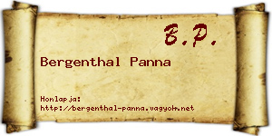 Bergenthal Panna névjegykártya